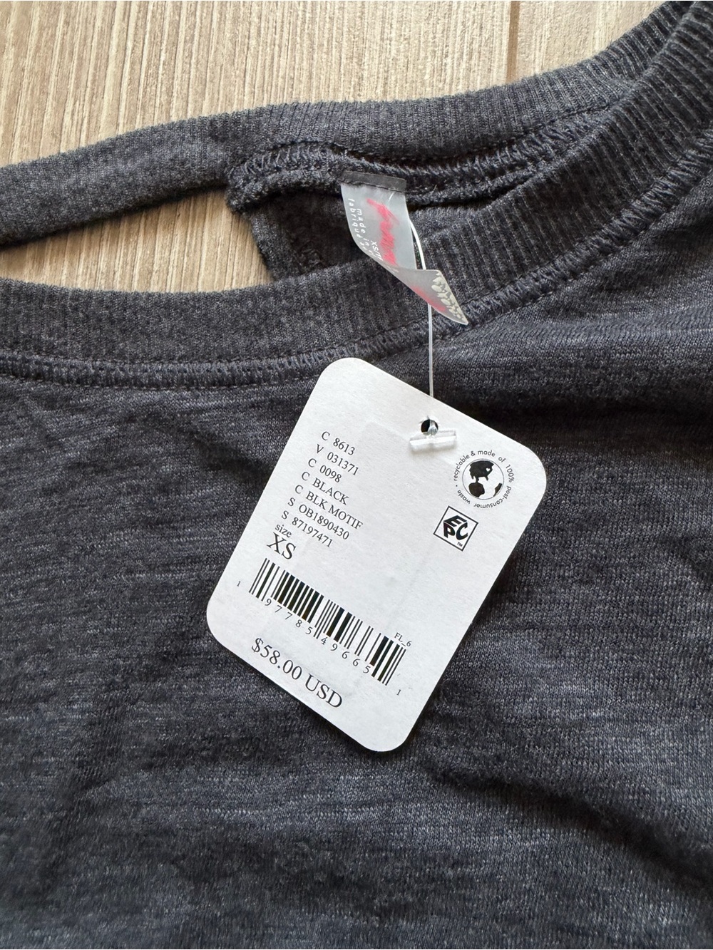 Free People FP Movement My Time Layer Black Motif relaxed fit yoga slouchy crop - Picture 3 of 5
